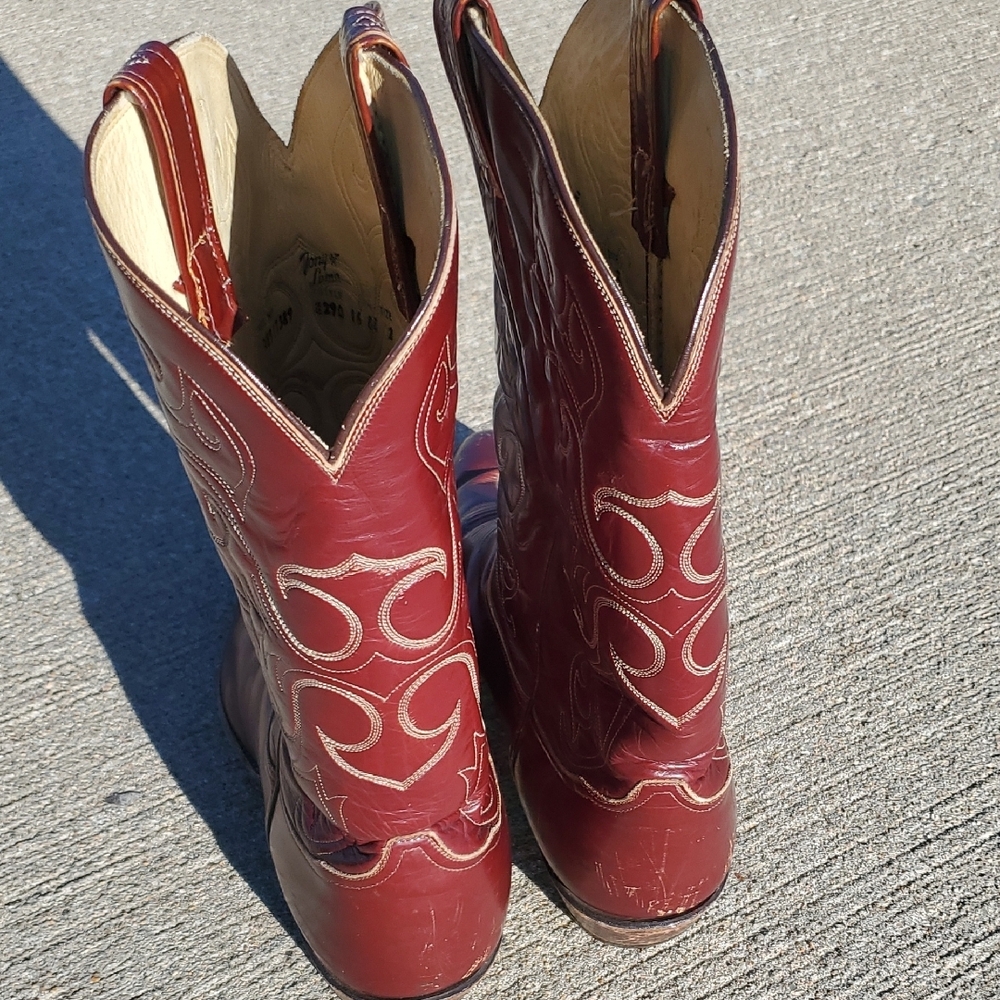 Tony Lama El Rey Cowboy Boots Size 16 EE - Picture 6 of 16